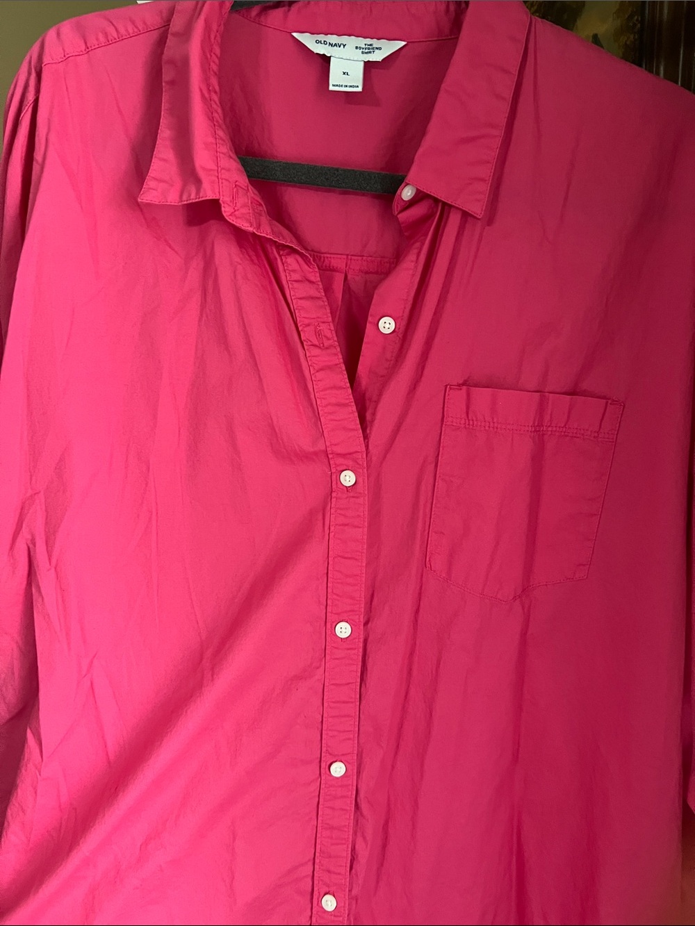 Old Navy women’s Bright Pink Casual Button-Down Shirt